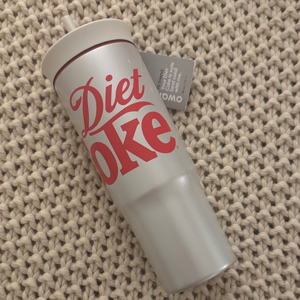 Diet Coke Silver and Red Water Bottle